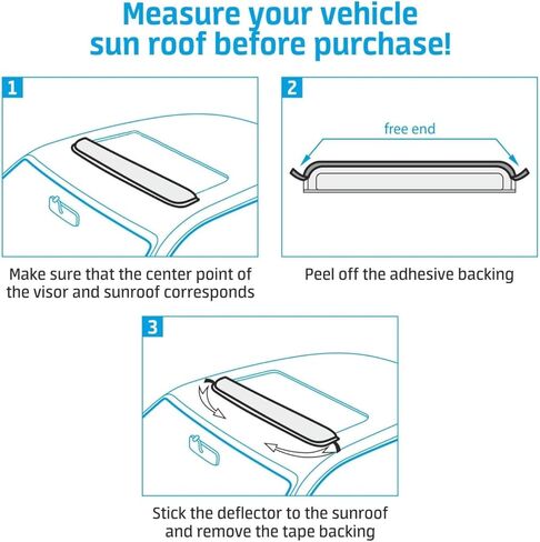 Durable Sunroof Moonroof Wind Deflector Compatible with Mazda CX-5 Moonroof Visor Shade Guard/Rain Guard - Tape-On Adhesive Top Wind Guard Low Profile Roof Visor - SR01010 in Kuwait