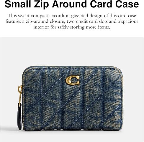 COACH Essential Small Zip Around Card Case with Quilting in Saudi Arabia