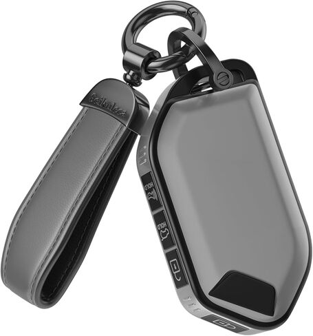 لملحقات غطاء Kia Key Fob - غطاء مفتاح TPU غير لامع مع سلسلة مفاتيح جلدية لـ Telluride، Carnival، K5 gt line، K5، Forte، K4، Sorento، Sportage والمزيد. (رمادي غير لامع، موديل 1) in Kuwait