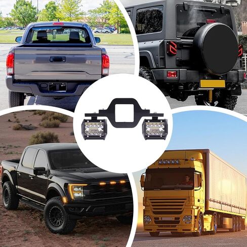 مصابيح Pod - كبسولات إضاءة LED مع دعامات تثبيت وصلة الجر | مقاوم للماء شريط إضاءة احتياطي مقاوم للغبار ملحقات السيارة العكسية لقيادة بيك اب المقطورة in Kuwait