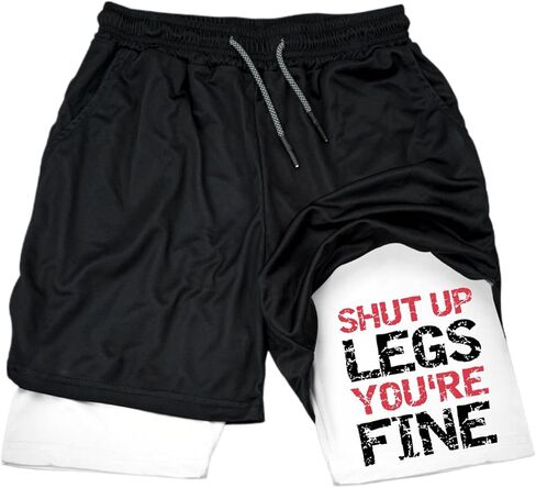 أطلق شورت الأداء 2 في 1 للرجال من The quackin، شورت تمرين مبتكر مع جيوب، أغلق الأرجل، أنت ملابس رياضية جيدة in Kuwait