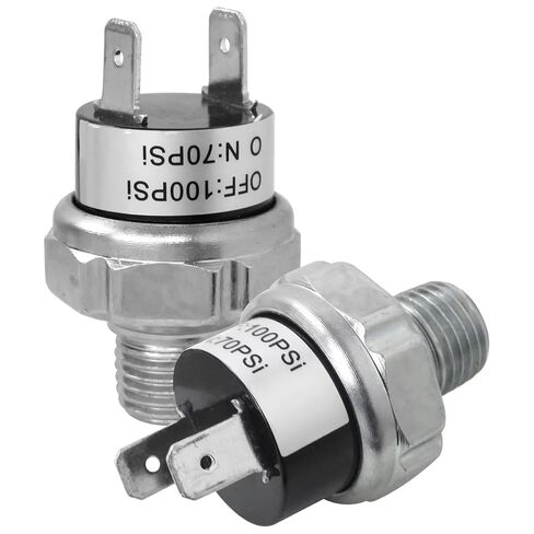 جديد مفتاح ضغط الهواء 70-100 PSI 1/4 "-18 NPT تيار مستمر 24 فولت 12 فولت مفتاح ضغط ضاغط الهواء 70PSI 100PSI التيار المتناوب 120 فولت in Kuwait