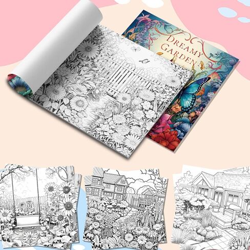 Women's adult coloring books, each containing 20 pages. Dream Garden series patterns. A gift to relieve anxiety - the perfect stress-reducing coloring book in Saudi Arabia