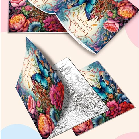 Women's adult coloring books, each containing 20 pages. Dream Garden series patterns. A gift to relieve anxiety - the perfect stress-reducing coloring book in Saudi Arabia