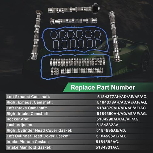 3.6 طقم رفع ذراع الروك بعمود الحدبات Pentastar، مناسب لـ 2011-2016 كرايسلر 200 300، دودج أفينجر تشارجر تشالنجر دورانجو، جيب شيروكي رانجلر، رام بروماستر 1500 2500 3500، لمحرك 3.6 لتر V6 in Kuwait