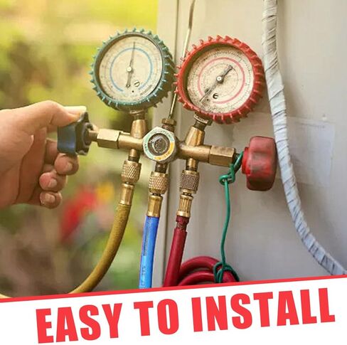خرطوم شحن غاز التبريد R134A مقاس 59 بوصة، خرطوم شحن SAE Flare HVAC مقاس 1/4 بوصة مع ضغط عمل 600 رطل لكل بوصة مربعة، أنبوب تبريد تيار متردد لصيانة تكييف الهواء في السيارة والمنزل (أصفر) in Kuwait