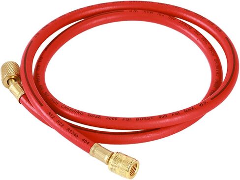 خرطوم شحن غاز التبريد R134A مقاس 59 بوصة، خرطوم شحن SAE Flare HVAC مقاس 1/4 بوصة مع ضغط عمل 600 رطل لكل بوصة مربعة، أنبوب تبريد تيار متردد لصيانة تكييف الهواء في السيارة والمنزل (أصفر) in Kuwait