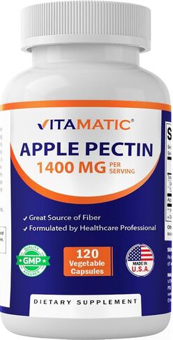 Vitamatic 2 Pack Apple Pectin 700 mg 120 Vegetarian Capsules - Dietary Fiber - Promotes Healthy Intestinal Health* in Kuwait