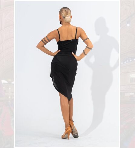 SCGGINTTANZ CR354 Latin Ballroom Dance Irregular Spaghetti Strap Dress in Saudi Arabia