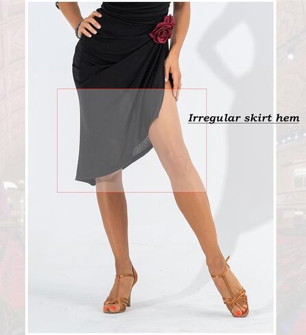 SCGGINTTANZ CR354 Latin Ballroom Dance Irregular Spaghetti Strap Dress in Saudi Arabia