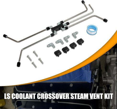 LS Steam Vent Kit 4 Corner Coolant Crossover Set for GM LS Series Engines LS1 LS2 LS3 LS6 LS7 LSX LM7 LQ4 LQ9, Stainless Steel Lines & CNC Aluminum Manifolds, LS Swap Cooling System Upgrade in Saudi Arabia