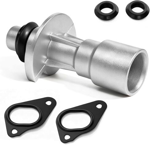 Upgrade Aluminum Engine Oil Cooler Inlet Connector Replace# LR049370 LR011997 LR030593 Compatible with Land Rover Range Rover/Sport LR4, Cooler Pipe Tube Includes Two Water Pump Gaskets in Kuwait