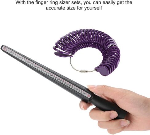 US HK Sizes Ring Mandrel Stick Finger Gauge Sizer Jewelry Measuring Tool Set, for Wedding Rings in Saudi Arabia