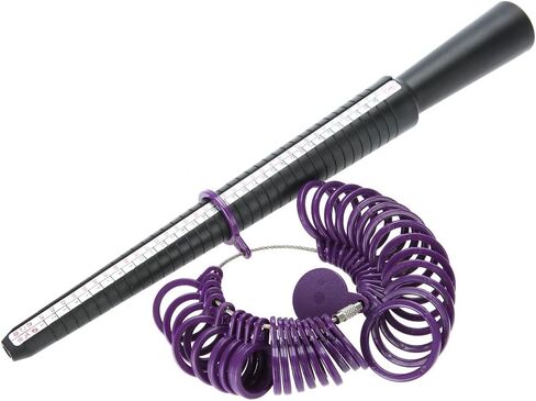 US HK Sizes Ring Mandrel Stick Finger Gauge Sizer Jewelry Measuring Tool Set, for Wedding Rings in Saudi Arabia