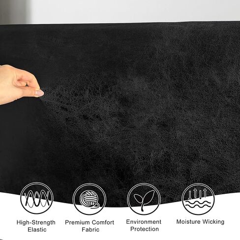 Leather Look Bed Headboard Cover, Stretch Soft Bed Headboard Slipcover Retro Dustproof Protector Cover for Bedroom Decor(Black, King:78.7") in Saudi Arabia