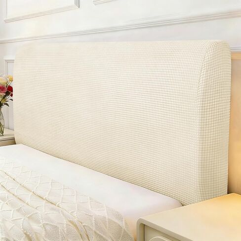 Leather Look Bed Headboard Cover, Stretch Soft Bed Headboard Slipcover Retro Dustproof Protector Cover for Bedroom Decor(Black, King:78.7") in Saudi Arabia