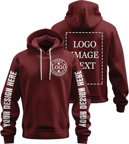 Custom Hoodies for Men Women,Customized Hoodie Personalized Sweatshirts Unisex With Logo Text Photo Gifts in Saudi Arabia
