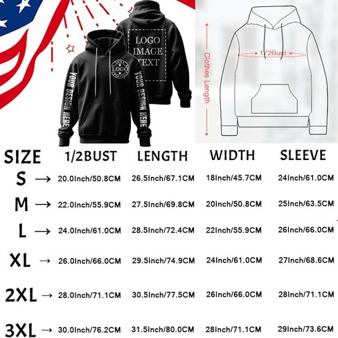 Custom Hoodies for Men Women,Customized Hoodie Personalized Sweatshirts Unisex With Logo Text Photo Gifts in Saudi Arabia