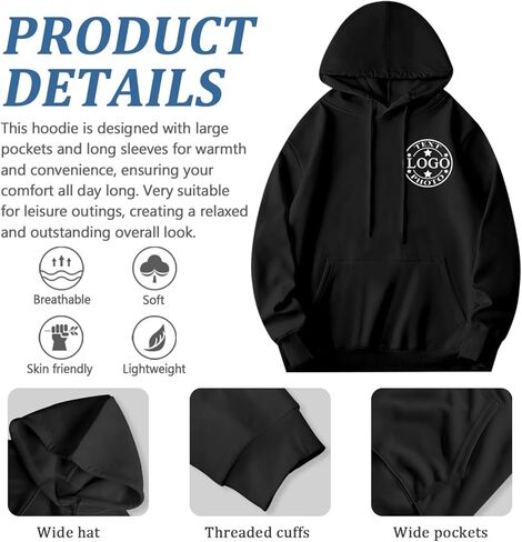 Custom Hoodies for Men Women,Customized Hoodie Personalized Sweatshirts Unisex With Logo Text Photo Gifts in Saudi Arabia