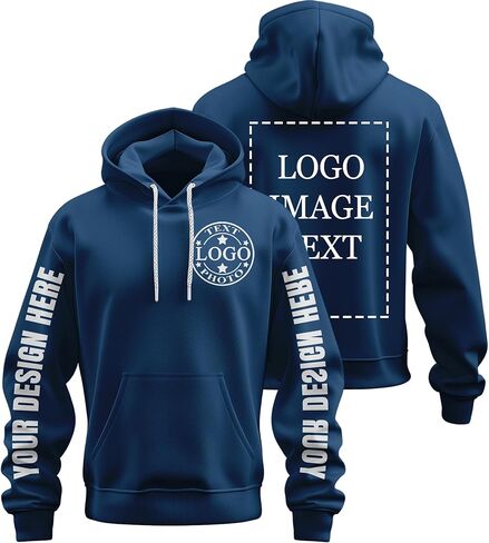 Custom Hoodies for Men Women,Customized Hoodie Personalized Sweatshirts Unisex With Logo Text Photo Gifts in Saudi Arabia