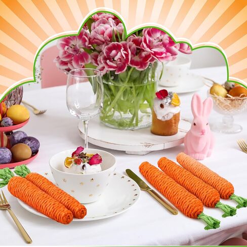 16 Pieces Spring Easter Jute Fabric Carrots Artificial Carrot Easter Carrots Toy Artificial Fabric Carrot Bunny Decor Seasonal Vegetable Toys for Home Tiered Tray Kitchen Party Decor in Saudi Arabia