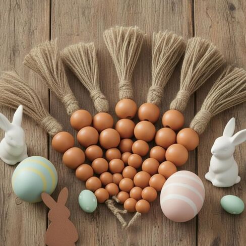 Kathfly 6 Pcs Easter Wooden Bead Carrots Decorations 9.45 Inch Artificial Easter Carrot Ornaments Basket Fillers Tiered Tray Table Decor Farmhouse Spring Party Favors Supplies Photo Props in Saudi Arabia