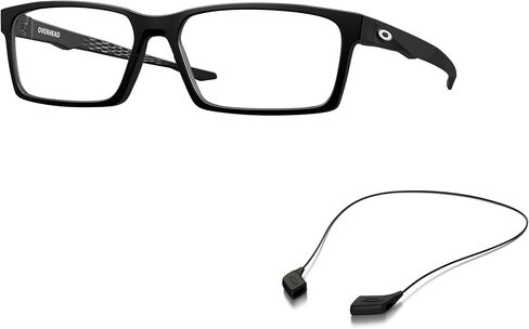 مجموعة نظارات أوكلي OX8060: OX 8060 OVERHEAD 806001 Overhead Satin Black ومجموعة ملحقات مقود أسود كبير in Saudi Arabia