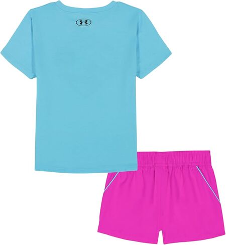 Under Armour girls 2-piece Short Sleeve Tee and Shorts Set, Lightweight and Comfortable in Saudi Arabia