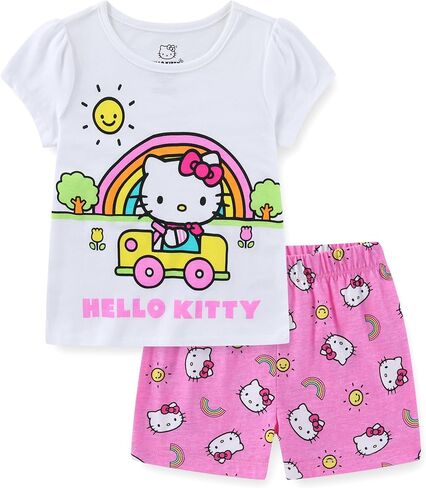 طقم تي شيرت وسروال قصير الأكمام للفتيات من Hello Kitty Sanrio للأطفال الكبار in Saudi Arabia
