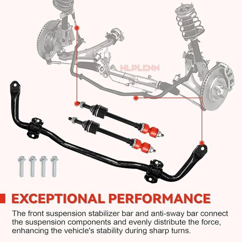 55398938AC قضيب تثبيت التعليق الأمامي مناسب لـ 2009-2010 دودج رام 1500، 2011-2018 رام 1500، 2019-2022 رام 1500 كلاسيكي 4WD، مجموعة وصلات نهاية قضيب Sway مع جلبة، استبدل K80894 55398938AB in Kuwait
