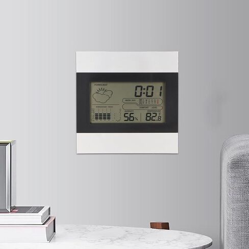 TOPINCN Digital Weather Clock, Temperature and Humidity Display, Alarm Clock for Desktop and Wall Hanging, Aluminum Shell Inside Outside Temperature Humidity Monitor in Saudi Arabia