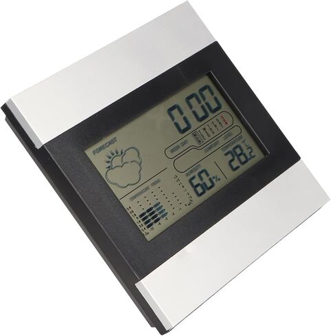 TOPINCN Digital Weather Clock, Temperature and Humidity Display, Alarm Clock for Desktop and Wall Hanging, Aluminum Shell Inside Outside Temperature Humidity Monitor in Saudi Arabia