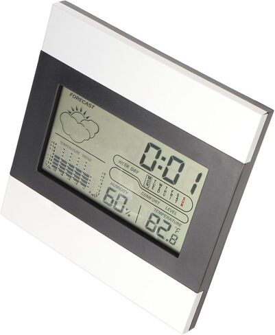 TOPINCN Digital Weather Clock, Temperature and Humidity Display, Alarm Clock for Desktop and Wall Hanging, Aluminum Shell Inside Outside Temperature Humidity Monitor in Saudi Arabia