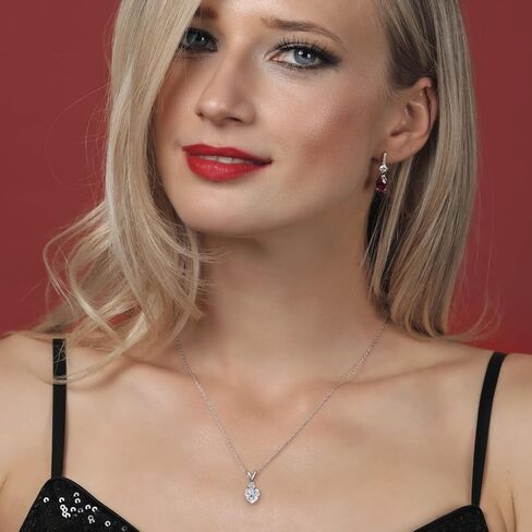Gem Stone King 1 Ct Heart Shape 14K White Gold IGI Certified Lab Grown Diamond Pendant Necklace | E-F Color | VS1-VS2 Clarity | Gold Necklace For Women | With 18 Inch Gold Chain in Saudi Arabia