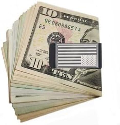 Small Men's Slim Money Clip, Stainless Steel Credit Business Card Holder, Pocket Cash Wallet (black) in Saudi Arabia