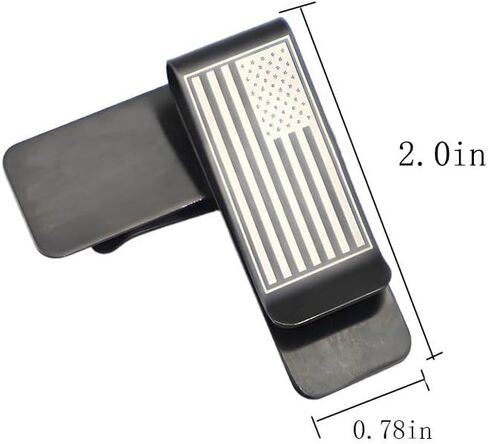 Small Men's Slim Money Clip, Stainless Steel Credit Business Card Holder, Pocket Cash Wallet (black) in Saudi Arabia