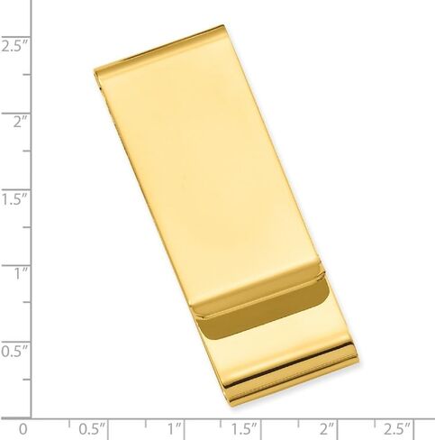 Diamond2Deal Gold-Plated Kelly Waters Stainless Steel Double Fold Money Clip (Length: 22 mm|Width: 58mm) in Saudi Arabia