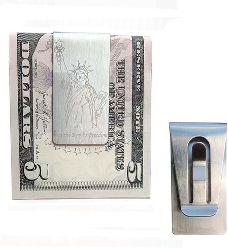 Small Men's Slim Money Clip, Stainless Steel Credit Business Card Holder, Pocket Cash Wallet (black) in Saudi Arabia