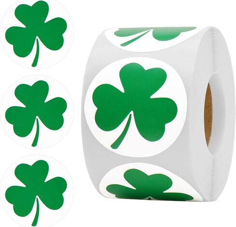 ملصقات Anwyll St.Patrick's Day Shamrock - 500 قطعة على شكل شامروك ليزر مقاس 1.5 بوصة ملصقات رول ذاتية اللصق ثلاثية الأبعاد باللون الأخضر الأيرلندي Lucky Clover ملصق لبطاقة ختم المغلف لعيد القديس باتريك (3 ألوان) in Kuwait