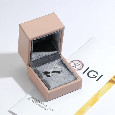 AURALUME Lab Grown Diamond خاتم الخطوبة 1 قيراط الحجر الرئيسي 2 مم 0.56 قيراط جانب الحجر D اللون VVS الوضوح 4 الشق سوليتير S925 الفضة الاسترليني وعد الذكرى السنوية خواتم الزفاف للنساء in Saudi Arabia