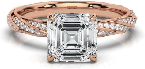 1CT-5CT Moissanite Engagement Ring For Women Twist Engagement Ring in 10K/14K/18K White gold And 925 Sterling Silver Wedding & Proposal Jewelry in Saudi Arabia