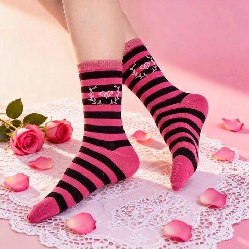 MGparty 6 Pairs Valentine’s Day Socks for Women, Cute Love Heart Crew Socks, Colorful Holiday Gift Socks for Valentine’s Day Party in Saudi Arabia