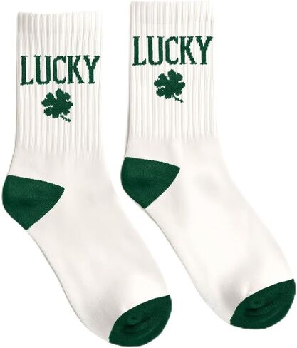 xo, Fetti St Patrick's Day Socks | Lucky Green Embroidered Shamrock, St Pattys Day, Outfit, Accessory in Saudi Arabia