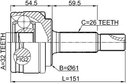 فبراير 0110-ZGX10 وصلة السيرة الذاتية الخارجية 32X61X26 لـ 43410-02A30 in Kuwait