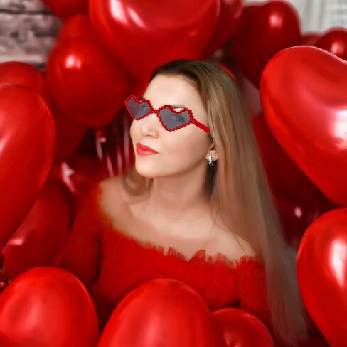6pcs Funny Heart Shaped Sunglasses for Women - Ideal for Valentine's Day, Galentine Party & Daily Stylish Looks in Saudi Arabia