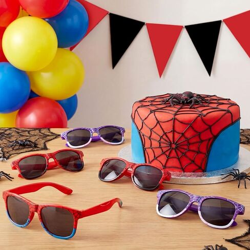 12 Pcs Spider Sunglasses Plastic Sunglasses for Spider Party Favors Goodie Bags Stuffers Birthday Gifts (Blue,Black,Purple) in Kuwait