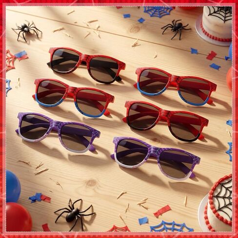 12 Pcs Spider Sunglasses Plastic Sunglasses for Spider Party Favors Goodie Bags Stuffers Birthday Gifts (Blue,Black,Purple) in Kuwait