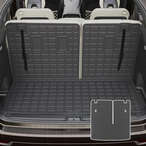 Rongtaod Cargo Mat Compatible with 2016-2025 2026 Honda Pilot Trunk Mat Cargo Liner Trunk Liner TPE All Weather Back Seat Cover Protector 2024 Pilot Accessories (Trunk Mat with Backrest Mat) in Saudi Arabia