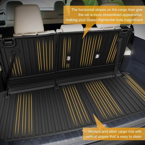 AOMSAZTO Cargo Mat Compatible with 2024 2025 2026 Toyota Grand Highlander: Cargo Liner with Backrest Mat 2-in-1 - All Weather TPE Trunk Mat for Grand Highlander Accessories (Not Fit Highlander) in Kuwait