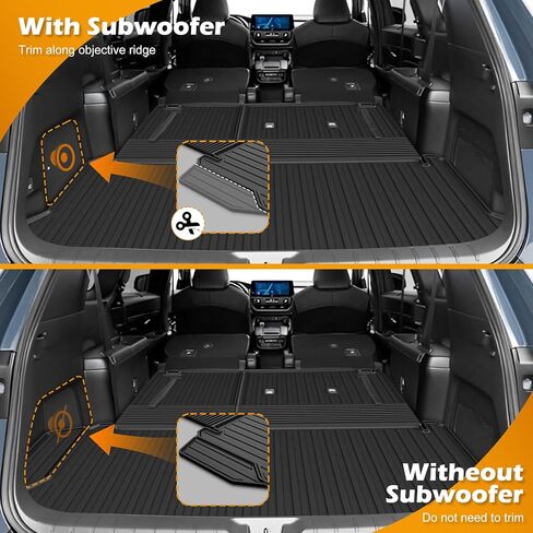 AOMSAZTO Cargo Mat Compatible with 2024 2025 2026 Toyota Grand Highlander: Cargo Liner with Backrest Mat 2-in-1 - All Weather TPE Trunk Mat for Grand Highlander Accessories (Not Fit Highlander) in Kuwait